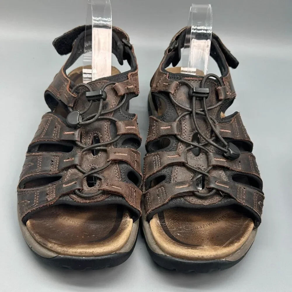 Abeo Sport Anacapa Men's 11 Brown Leather Adjustable Straps Fisherman Sandals